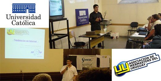 Capturas durante las charlas para la Asoc. de Webmasters de Uruguay y para la Universidad Católica de Uruguay