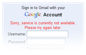 Sin servicio de Gmail