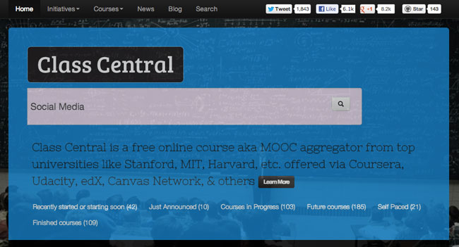 Class Central, un agregador de cursos gratuitos en línea