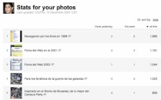 Flickr pro ahora con estad�sticas