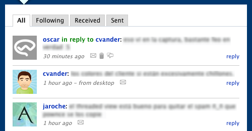 Captura de pantalla de Yammer