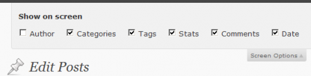 Ocultar columnas en WordPress 2.7