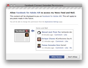 Instalando el cliente AIR para facebook