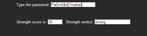 JavaScript Password Strenght Meter