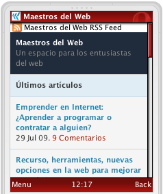 Versión móvil de Maestrosdelweb en Opera Mini