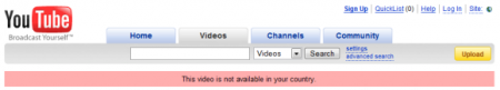 Youtube no dispoble para tu país