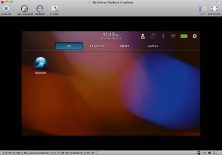 Simulador de BlackBerry PlayBook