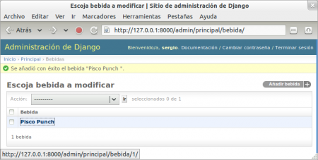 Lista de elementos ingresados