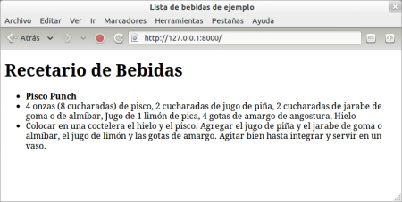 Ejemplo de plantilla con Django