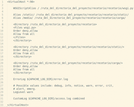virtualhost para Django con Apache