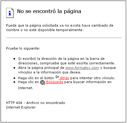Ejemplo de Error 404
