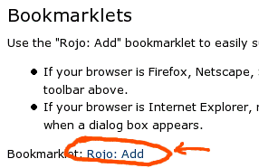 arrastra el bookmarklet de Rojo