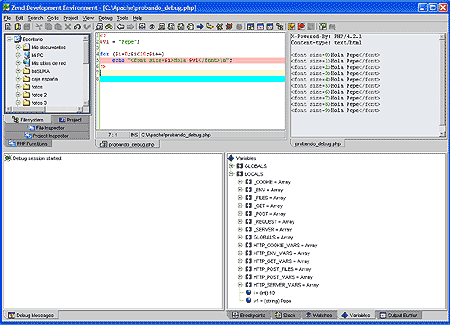 Depuración de Zend Studio