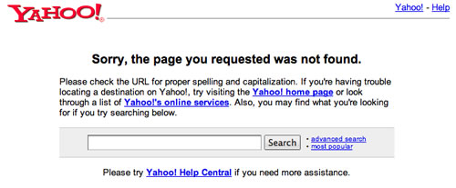 404 de Yahoo