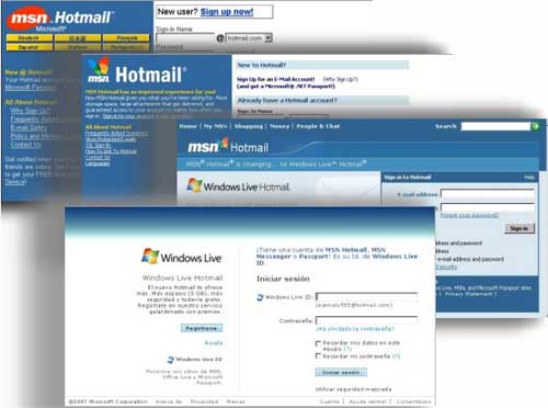 Hotmail versiones