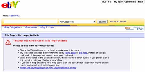 404 de Ebay